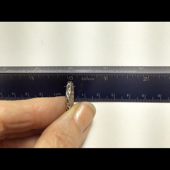 Ring, Minimalist Sterling Silver Band Ring, Braided, NEW, Handmade - Picture 7 of 9